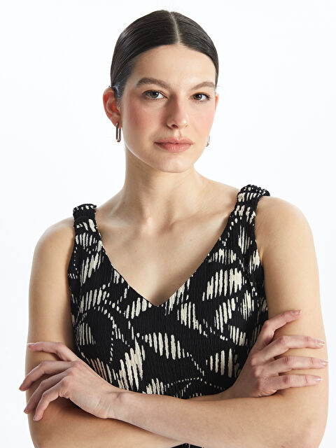 LCWAIKIKI Classic V Neck Patterned Strappy Women's Blouse - S4HV92Z8-LQJ