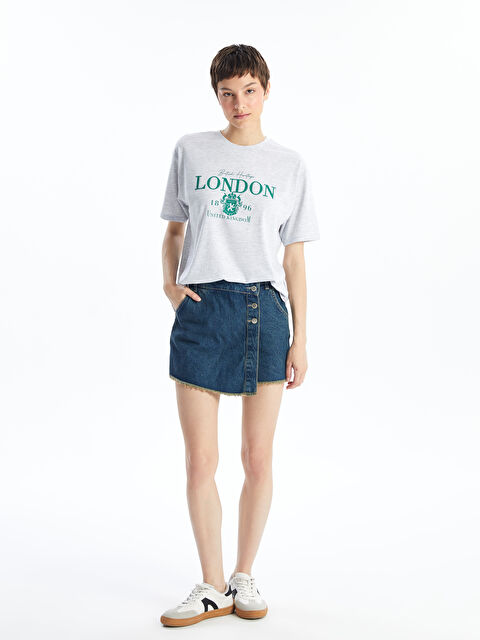 LCW Jeans Standart Fit Kadın Jean Şort Etek - S4HY27Z8-507