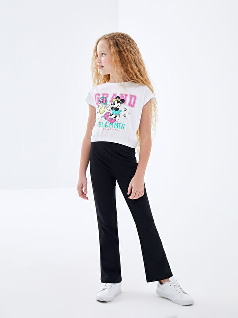 LCW Kids Beli Lastikli Basic İspanyol Paça Kız Çocuk Tayt - S4HY93Z4-CVL