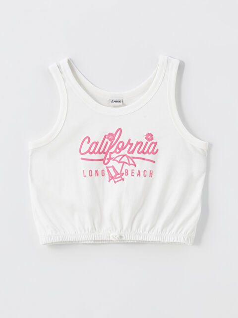 LCW Kids U Neck Printed Girls' Crop Athlete - S4I201Z4-R9J