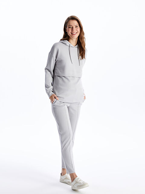 LCWAIKIKI Maternity Beli Lastikli Düz Hamile Eşofman Altı - S4I276Z8-S40