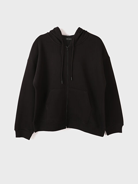 LCW Vision Hooded Plain Long Sleeve Women's Zip-Up Sweatshirt - S4I409Z8-RQN