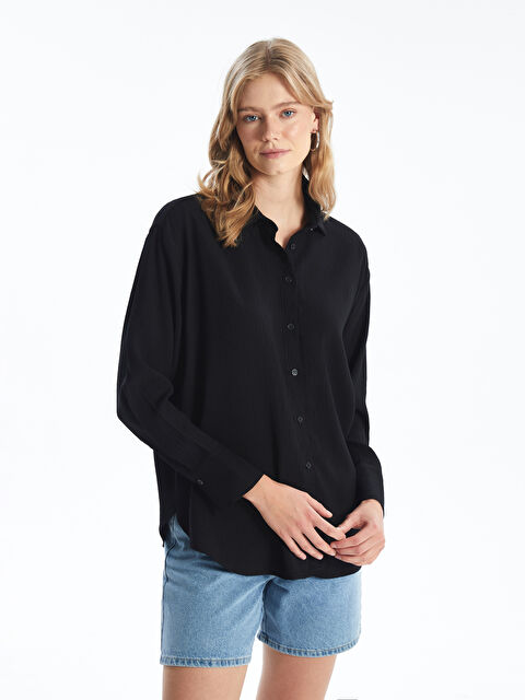 LCW Vision Düz Uzun Kollu Oversize Kadın Gömlek - S4I422Z8-CVL