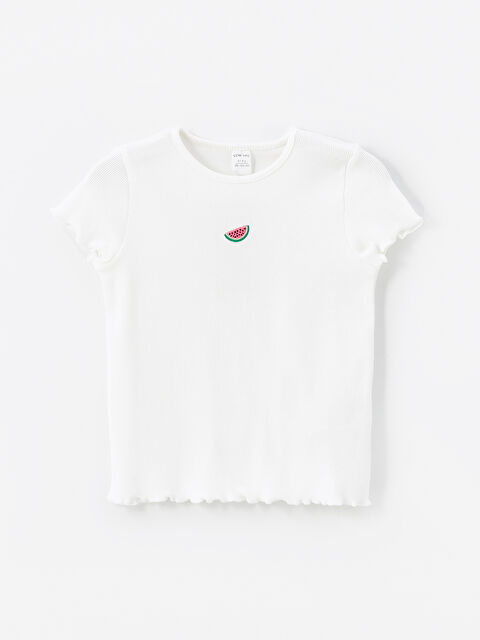 LCW Kids Crew Neck Printed Short Sleeve Baby Girls' T-Shirt - S4I575Z1-R9J