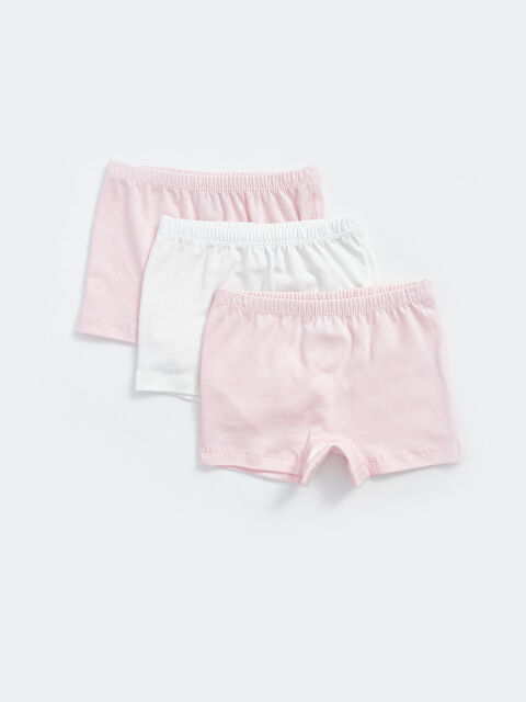 LCW baby سراويل بوكسر مطبوعة بخصر مطاطي للبنات الرضع - عبوة من ٣ قطع - S4I856Z1-FSA