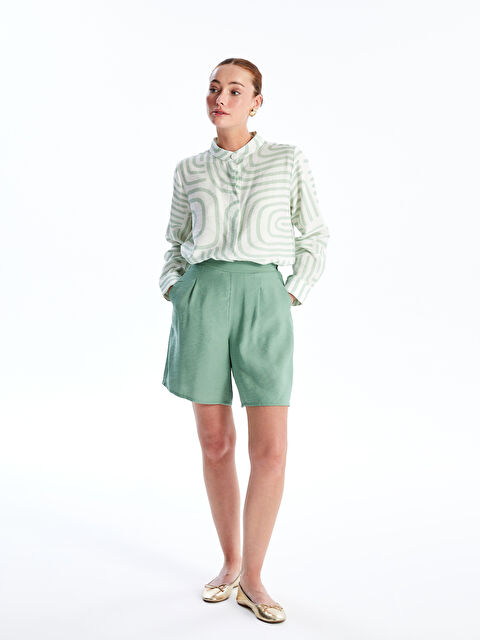 LCWAIKIKI Classic Kadın Beli Lastikli Düz Şort - S4IA66Z8-GFG