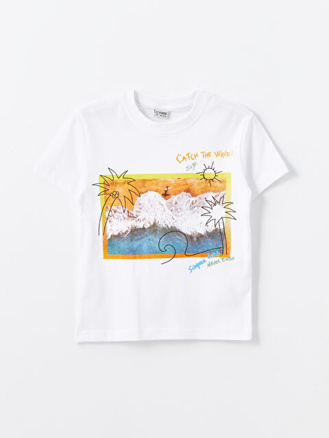 LCW Kids Crew Neck Printed Short Sleeve Boys' T-Shirt - S4IA99Z4-Q6K