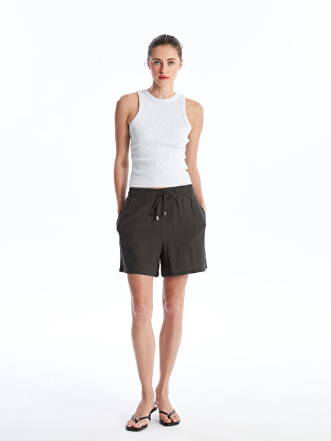 LCW Vision Kadın Beli Lastikli Düz Şort - S4IB17Z8-YAN