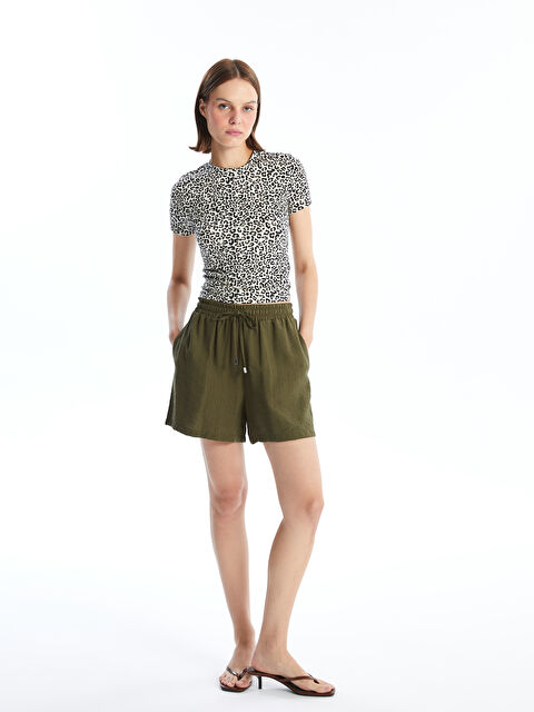 LCW Vision Kadın Beli Lastikli Düz Şort - S4IB17Z8-YGX