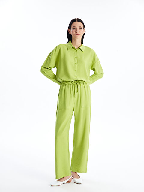 LCW Modest Elasticated Waist Relaxed Fit Women's Trousers - S4IB72Z8-V25