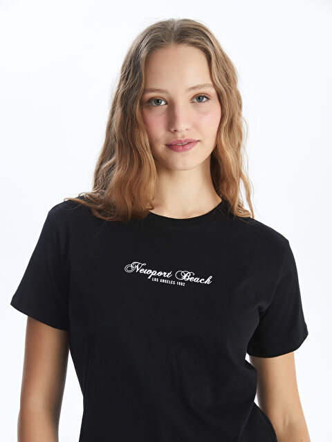 LCW Vision Crew Neck Printed Short Sleeve Women's T-Shirt - S4IC33Z8-CVL