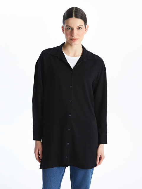 LC WAIKIKI Düz Uzun Kollu Oversize Kadın Gömlek Tunik - S4IC70Z8-CVL