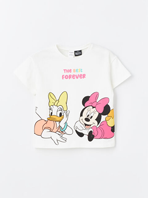 LCW Kids Bisiklet Yaka Minnie Mouse Baskılı Kız Bebek Tişört - S4ID32Z1-R9J