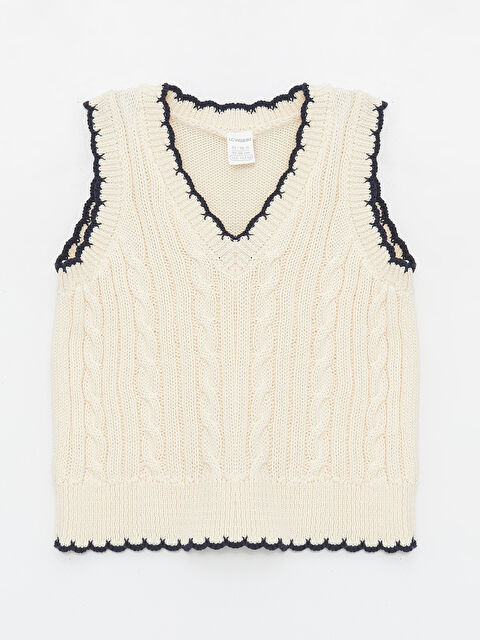 LCW Kids V Yaka Kız Bebek Yelek - S4IG83Z1-FT0