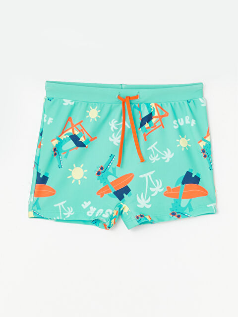 LCW Kids UV Koruma Beli Lastikli Baskılı Erkek Bebek Deniz Şortu - S4IG91Z1-LTZ
