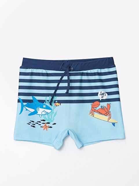 LCW Kids Beli Lastikli Baskılı Erkek Bebek Deniz Şortu - S4IG97Z1-QXP