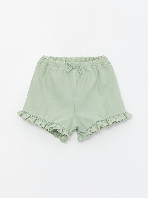 LCW Kids Beli Lastikli Basic Kız Bebek Şort