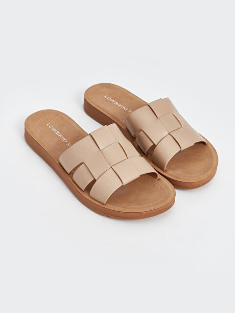 LCW STEPS Deri Görünümlü Kadın Terlik - S4II51Z8-YAW