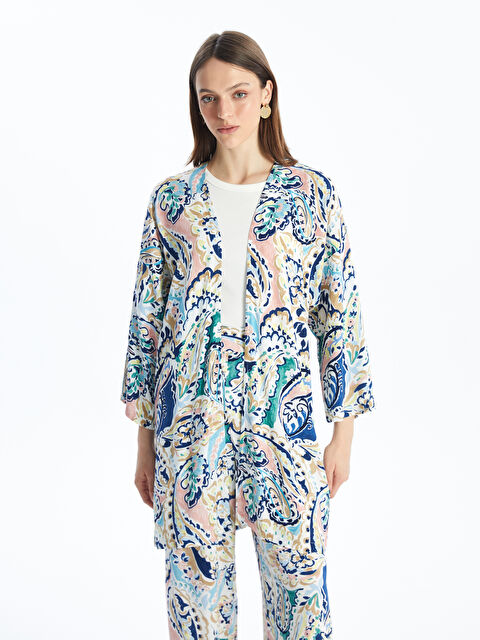 LCWAIKIKI Classic Shawl Collar Patterned Women's Kimono - S4IJ89Z8-F9C