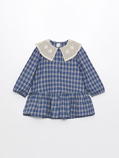 LCW Kids Bebe Yaka Uzun Kollu Kız Bebek Elbise