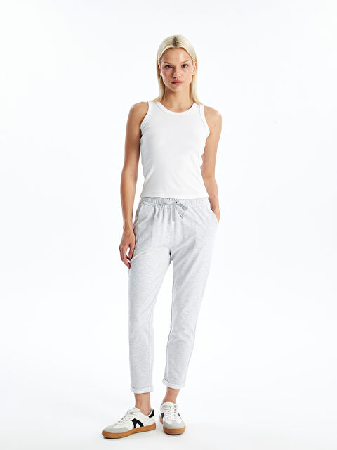LCW Vision Women's Elasticated Waist Plain Sweatpants - S4IM10Z8-EEZ