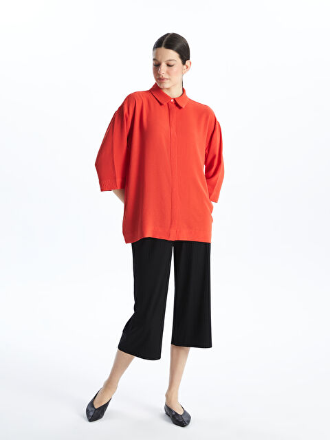 LCWAIKIKI Basic Kadın Beli Lastikli Düz Kapri - S4IM88Z8-CVL