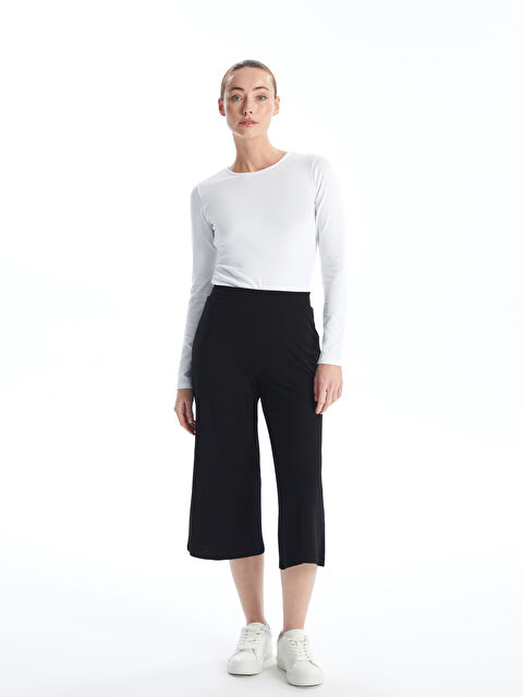 LCWAIKIKI Basic Women's Elasticated Waist Plain Capri - S4IM92Z8-CVL