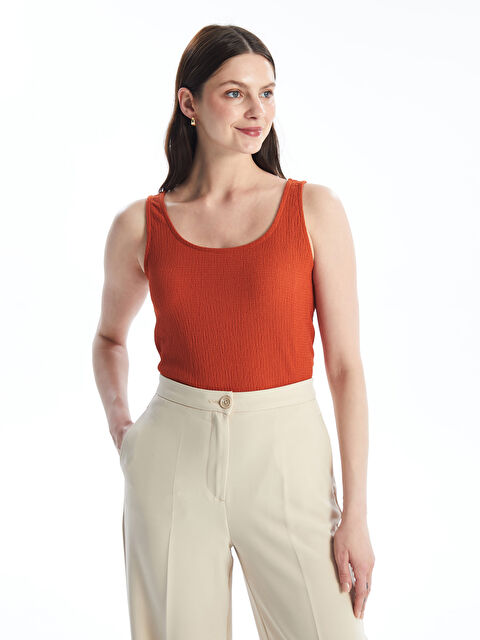 LCWAIKIKI Basic Kadın U Yaka Düz Atlet - S4IM94Z8-GZM