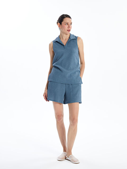 LCWAIKIKI Basic Kadın Beli Lastikli Düz Şort - S4IM95Z8-H8X