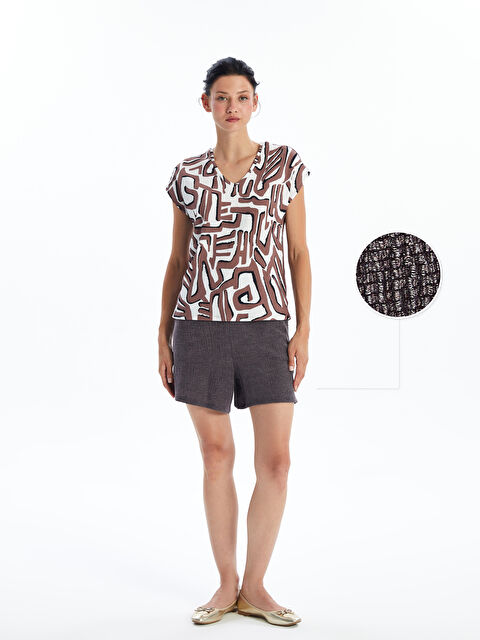 LCWAIKIKI Basic Kadın Beli Lastikli Düz Şort - S4IM95Z8-HQ4