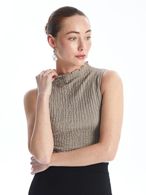 LCWAIKIKI Basic Kadın Dik Yaka Düz Atlet - S4IN12Z8-GQF