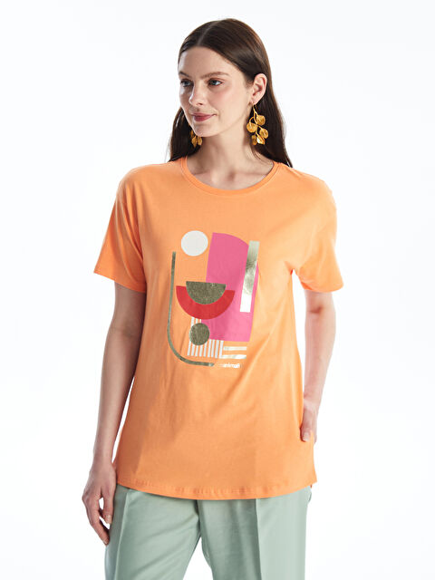 LCWAIKIKI Basic Crew Neck Printed Short Sleeve Women's T-Shirt - S4IN20Z8-FKL