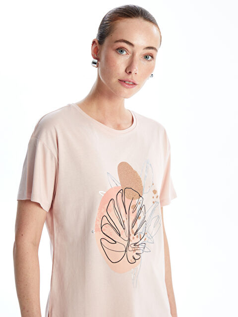 LCWAIKIKI Basic Crew Neck Printed Short Sleeve Women's T-Shirt - S4IN44Z8-G4J