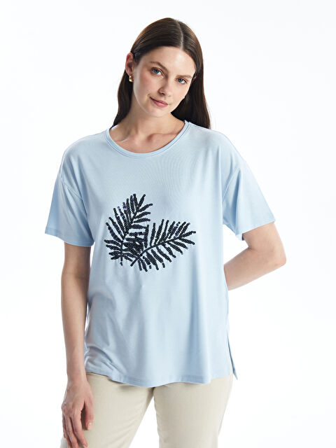 LCWAIKIKI Basic Žena PLAVA Majica kratkih rukava - S4IN79Z8-G0K