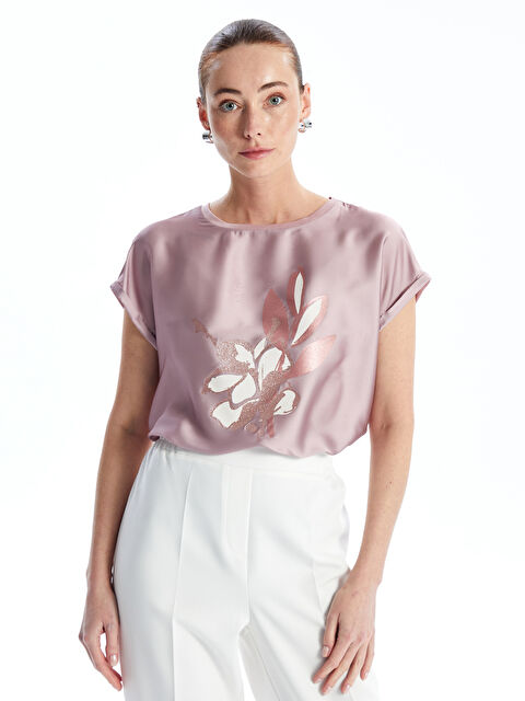 LCWAIKIKI Basic Crew Neck Printed Short Sleeve Women's T-Shirt - S4IO00Z8-FHP