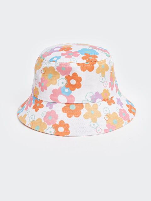 LCW ECO Çiçek Baskılı Kız Çocuk Bucket Şapka
