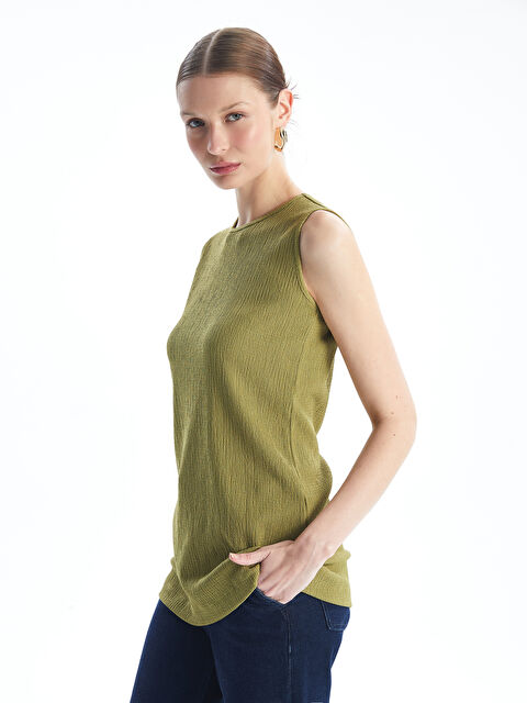 LCWAIKIKI Basic Kadın Bisiklet Yaka Düz Atlet - S4IO93Z8-GUW