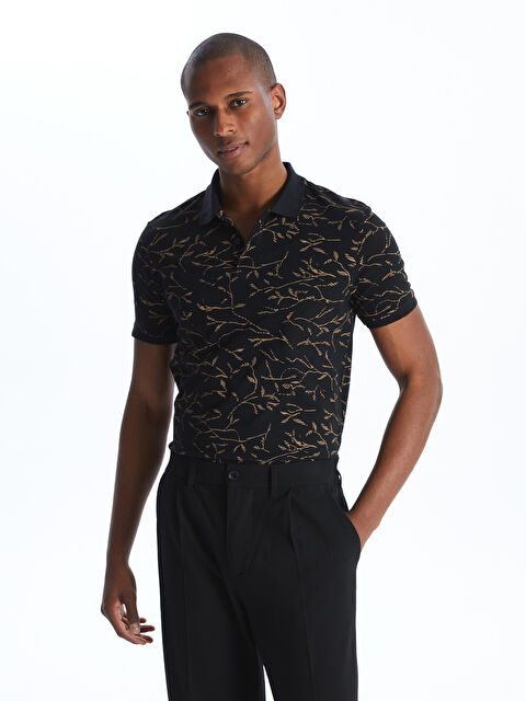 LCW Vision Polo Neck Short Sleeve Patterned Pique Men's T-Shirt - S4IO96Z8-LQJ