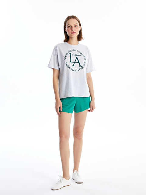 LCW Vision Kadın Beli Lastikli Düz Şort - S4IP93Z8-GYL