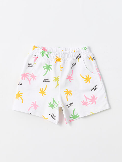 LCW Kids Beli Lastikli Baskılı Kız Çocuk Şort - S4IR17Z4-LRA