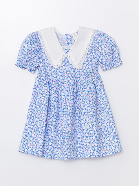 LCW Kids Bebe Yaka Kısa Kollu Çiçekli Kız Bebek Elbise - S4IR43Z1-LQQ