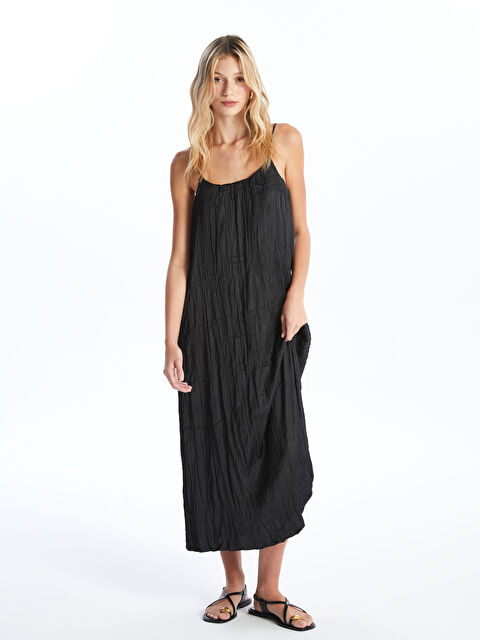 LCW Vision  U Yaka Düz İp Askılı Elbise - S4IS23Z8-CVL