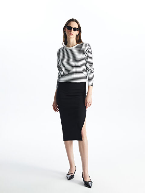 LCW Vision Dar Fit Düz Krep Kadın Kalem Etek - S4IT44Z8-CVL