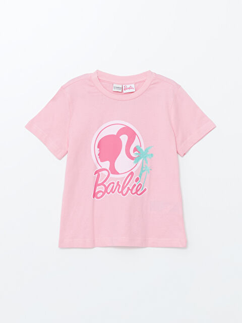 LCW Kids Crew Neck Barbie Printed Girls' T-Shirt - S4IT60Z4-GA5