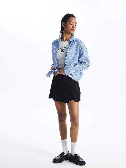 XSIDE Kadın Beli Fermuarlı Düz Şortlu Etek - S4IT72Z8-CVL