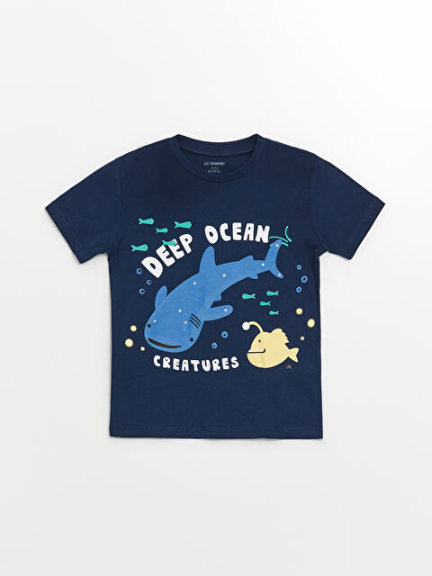 LCW Kids Crew Neck Short Sleeve Printed Baby Boys' T-Shirt - S4IT84Z1-JC7