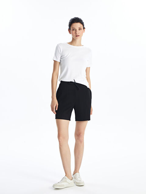 LCWAIKIKI Basic Kadın Beli Lastikli Düz Şort - S4IT91Z8-CVL