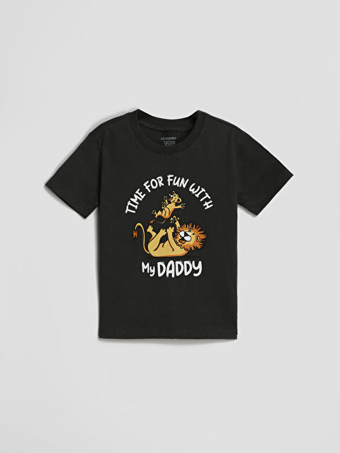 LCW Kids Crew Neck Short Sleeve Printed Baby Boys' T-Shirt - S4IU14Z1-HKT