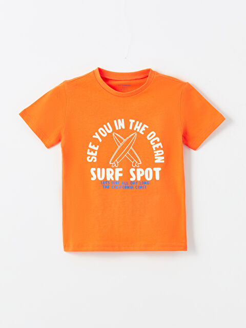 LCW Kids Crew Neck Short Sleeve Printed Baby Boys' T-Shirt - S4IU15Z1-GKT