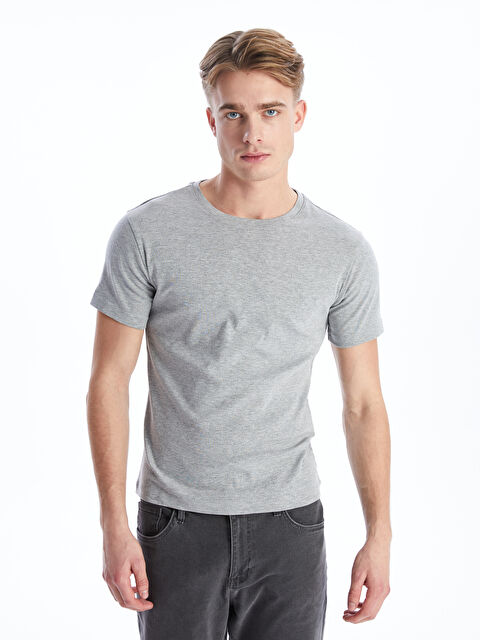 LC WAIKIKI Bisiklet Yaka Kısa Kollu Erkek Tişört - S4IV47Z8-E3Z